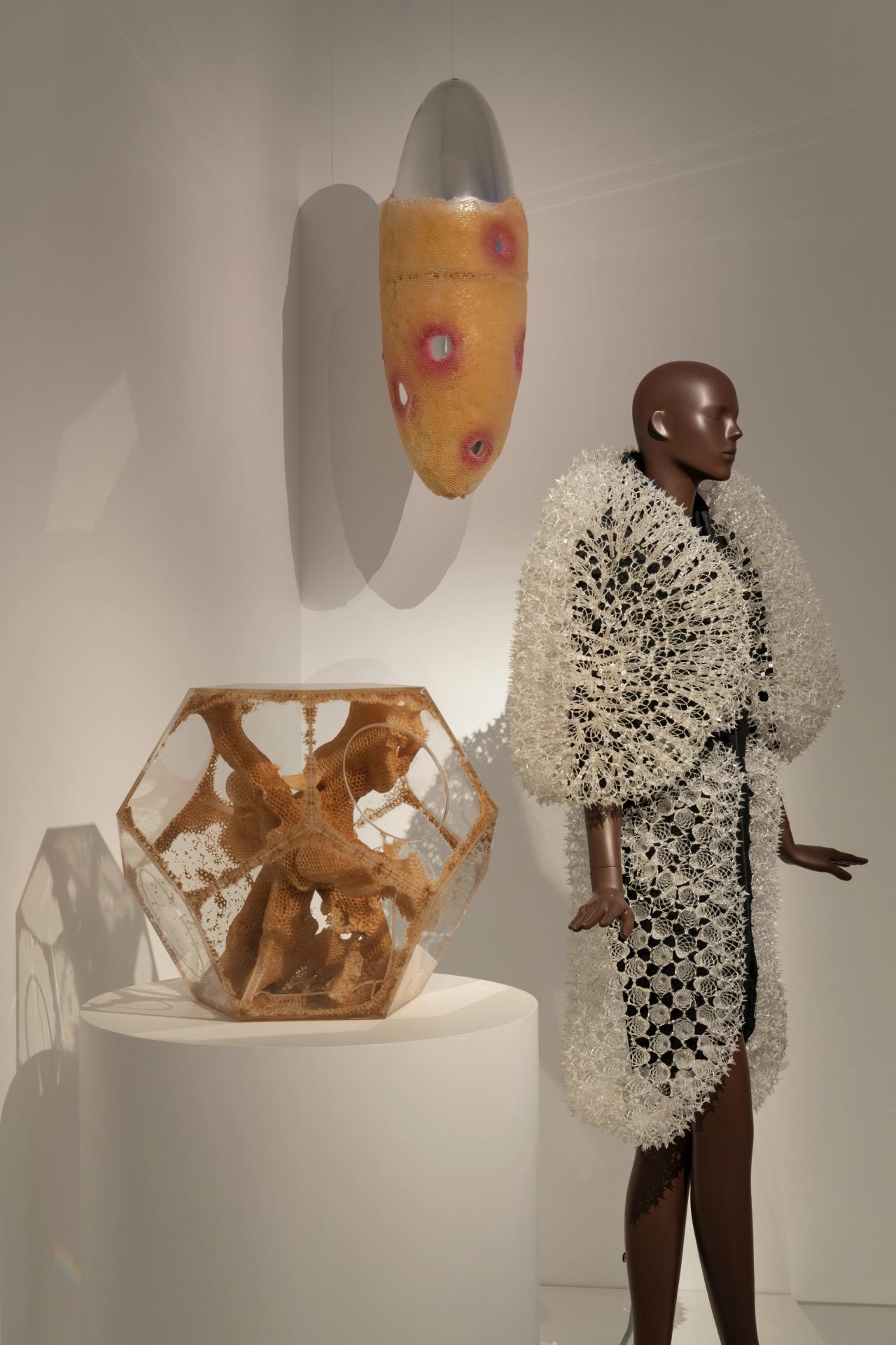 Van Herpen’s Radiography Dress from her Sept. 2014 “Magnetic Motion” collection, on view as part of her “Sculpting the Senses” exhibition. (Photo: Paula Abreu Pita)