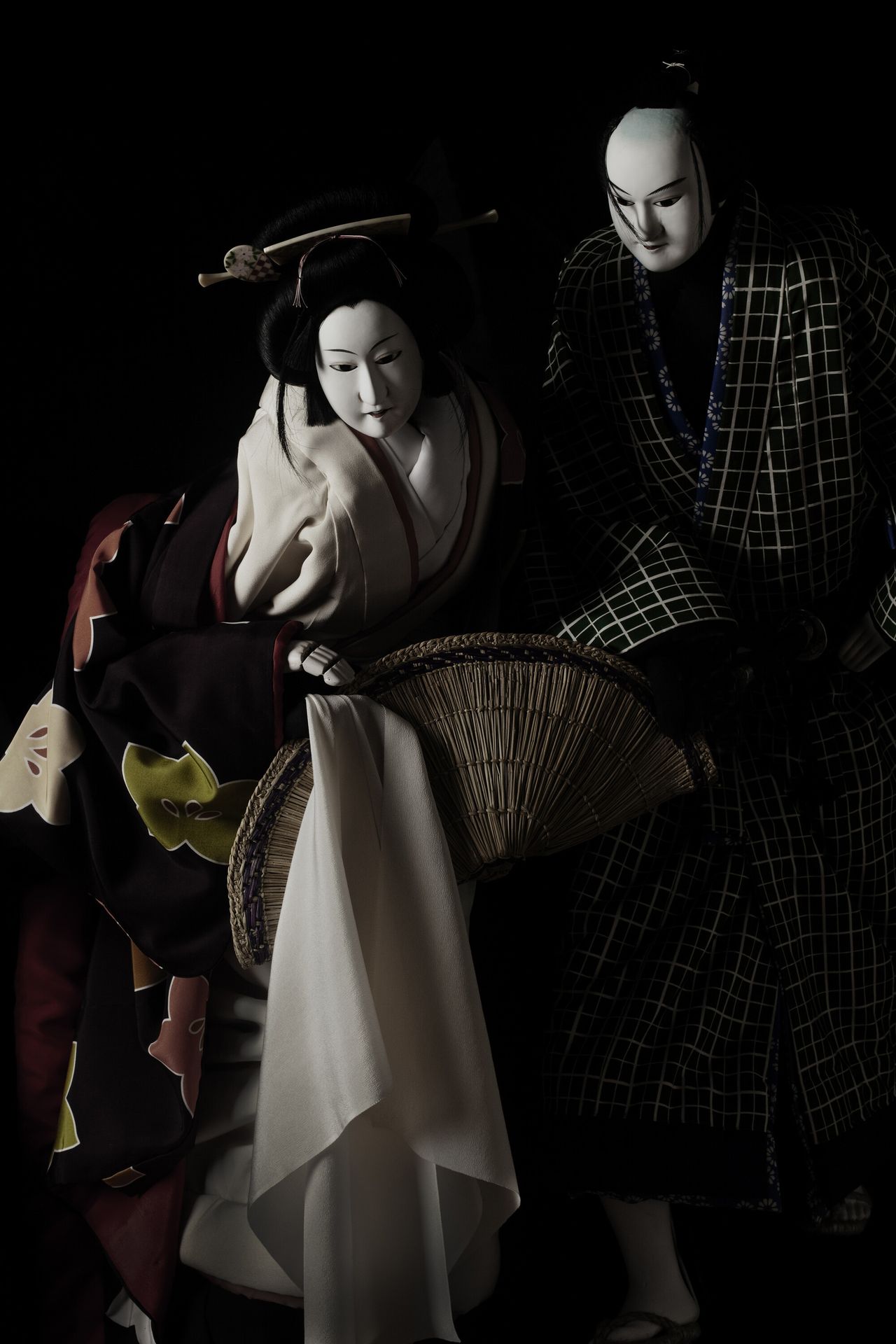 A scene from Sugimoto’s bunraku puppet show, Sugimoto Bunraku Sonezaki Shinju: The Love Suicides at Sonezaki. (Courtesy Hiroshi Sugimoto)