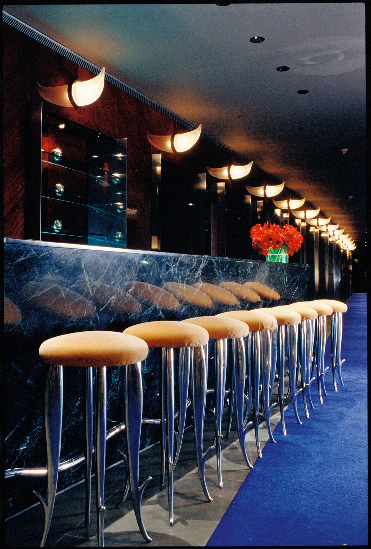 Interior view of the Royalton hotel (1987) in New York City. (Courtesy Ian Schrager Company)