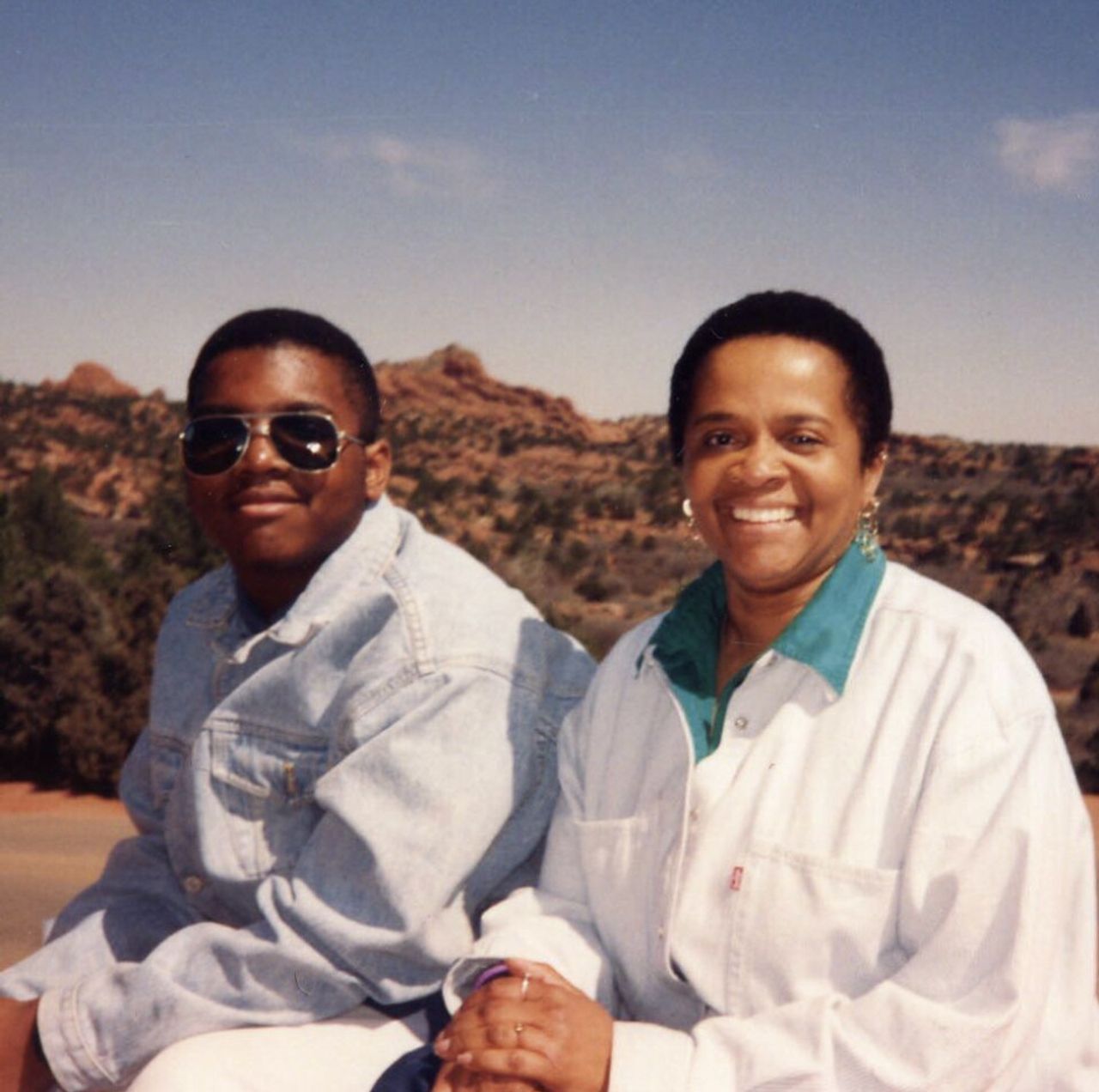 Thurston with his mother, Arnita, in Colorado in 1993. (Courtesy Baratunde Thurston)
