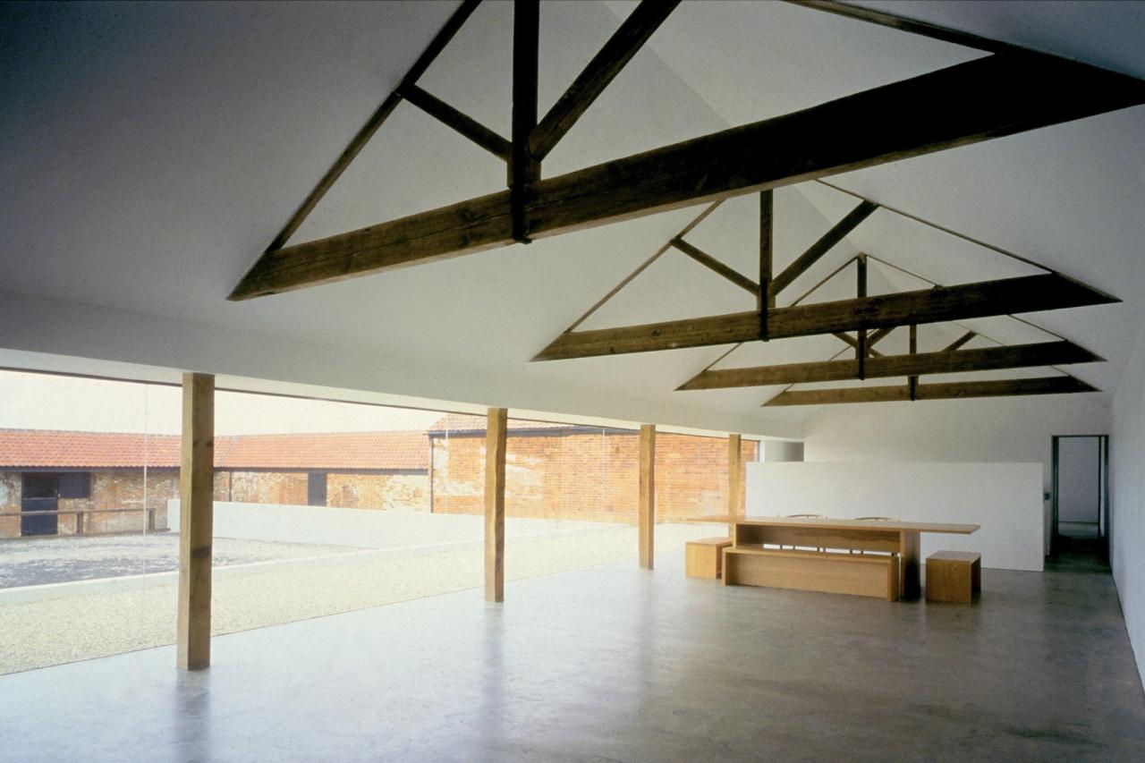 An interior view of Tilty Barn in Essex, England, designed by Pawson in 1995. (Photo: Fi McGhee. Courtesy John Pawson)
