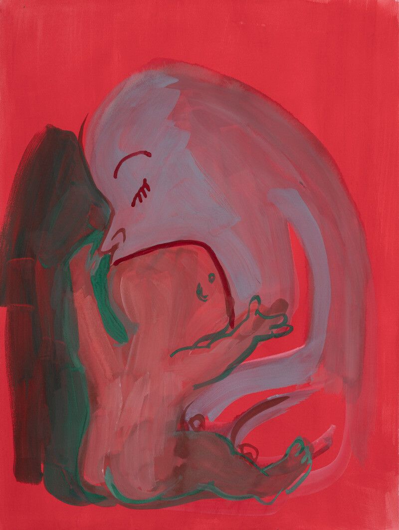 “What Did U Say” (2019), watercolor on paper. (Copyright ADAGP/Courtesy Camille Henrot and Hauser & Wirth)