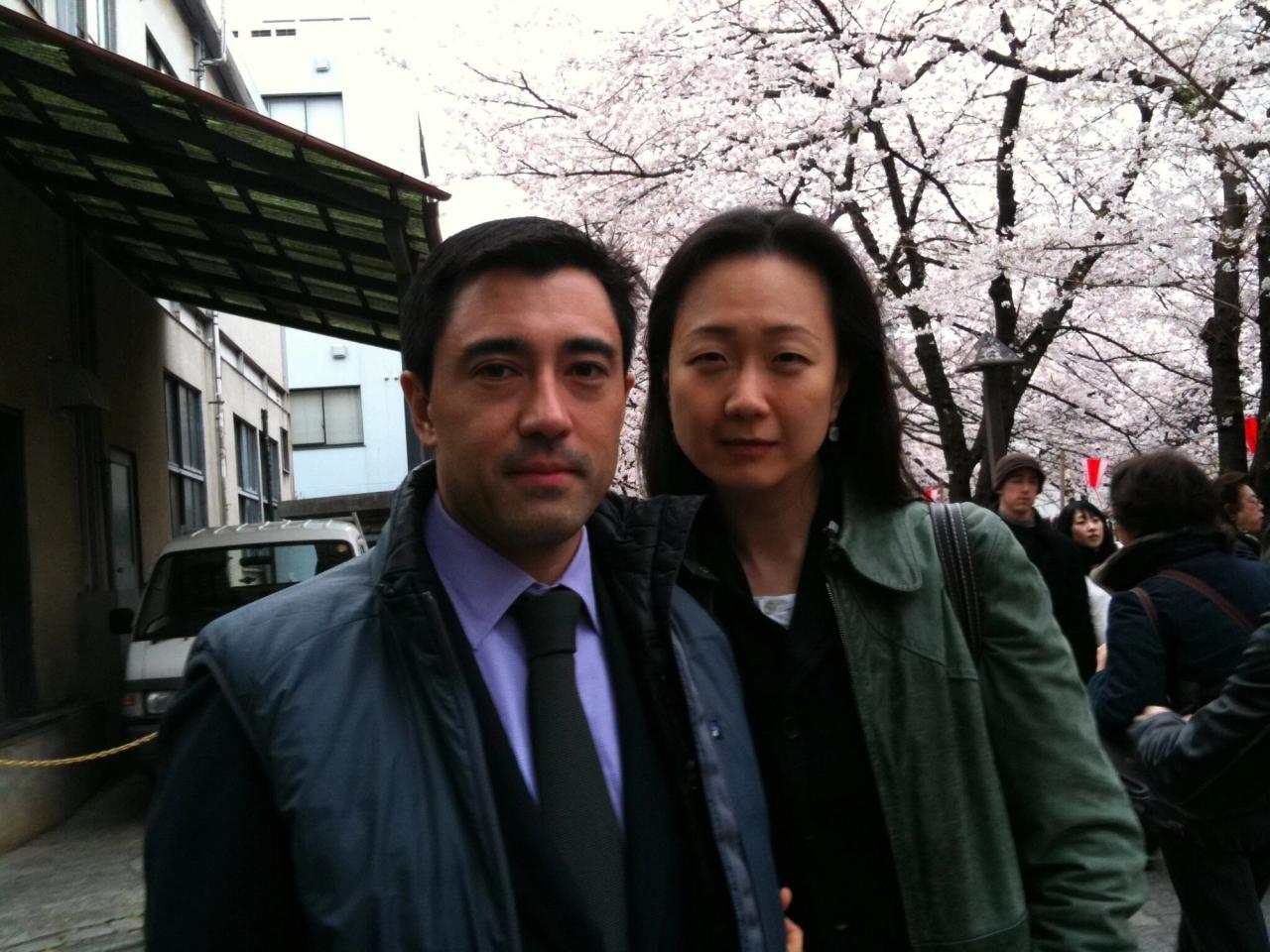 Lee (right) with her husband Chris (left) in Tokyo in 2007. (Courtesy Min Jin Lee)