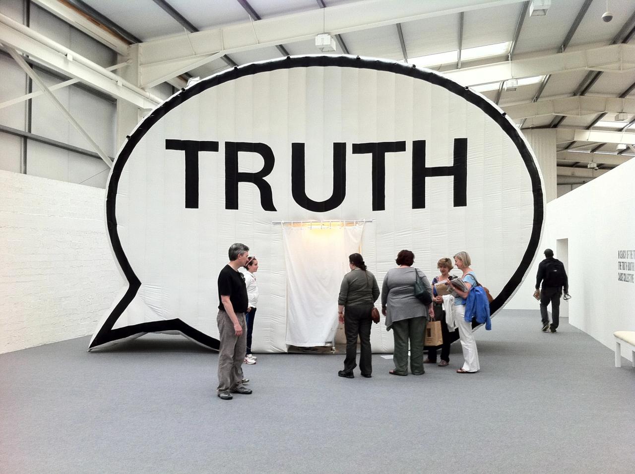 Thomas’s “Truth Booth” installation. (Courtesy the artist)