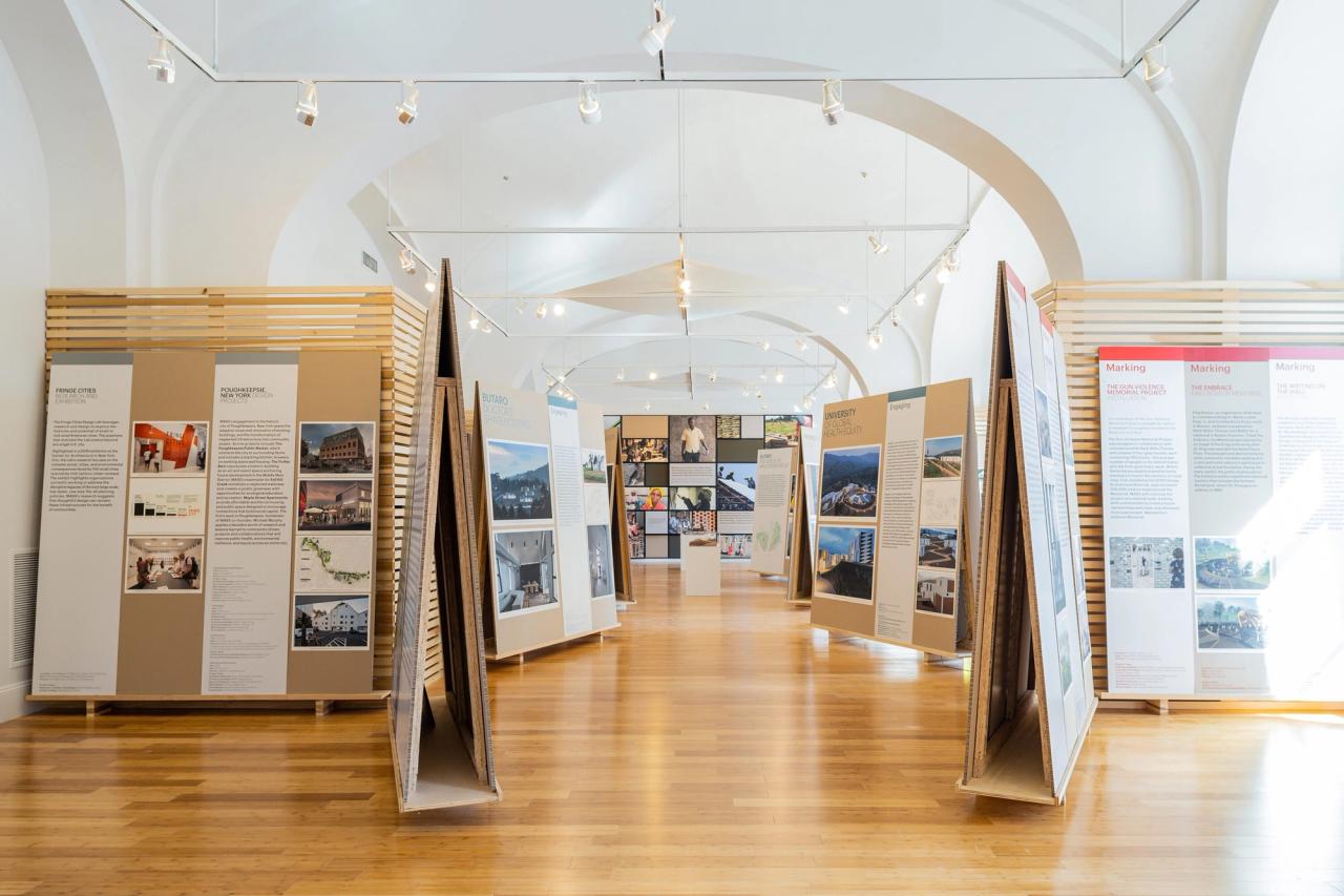 The “Justice is Beauty: The Work of MASS Design Group” exhibition at the National Building Museum. (Courtesy National Building Museum. Photo: Elman Studio)