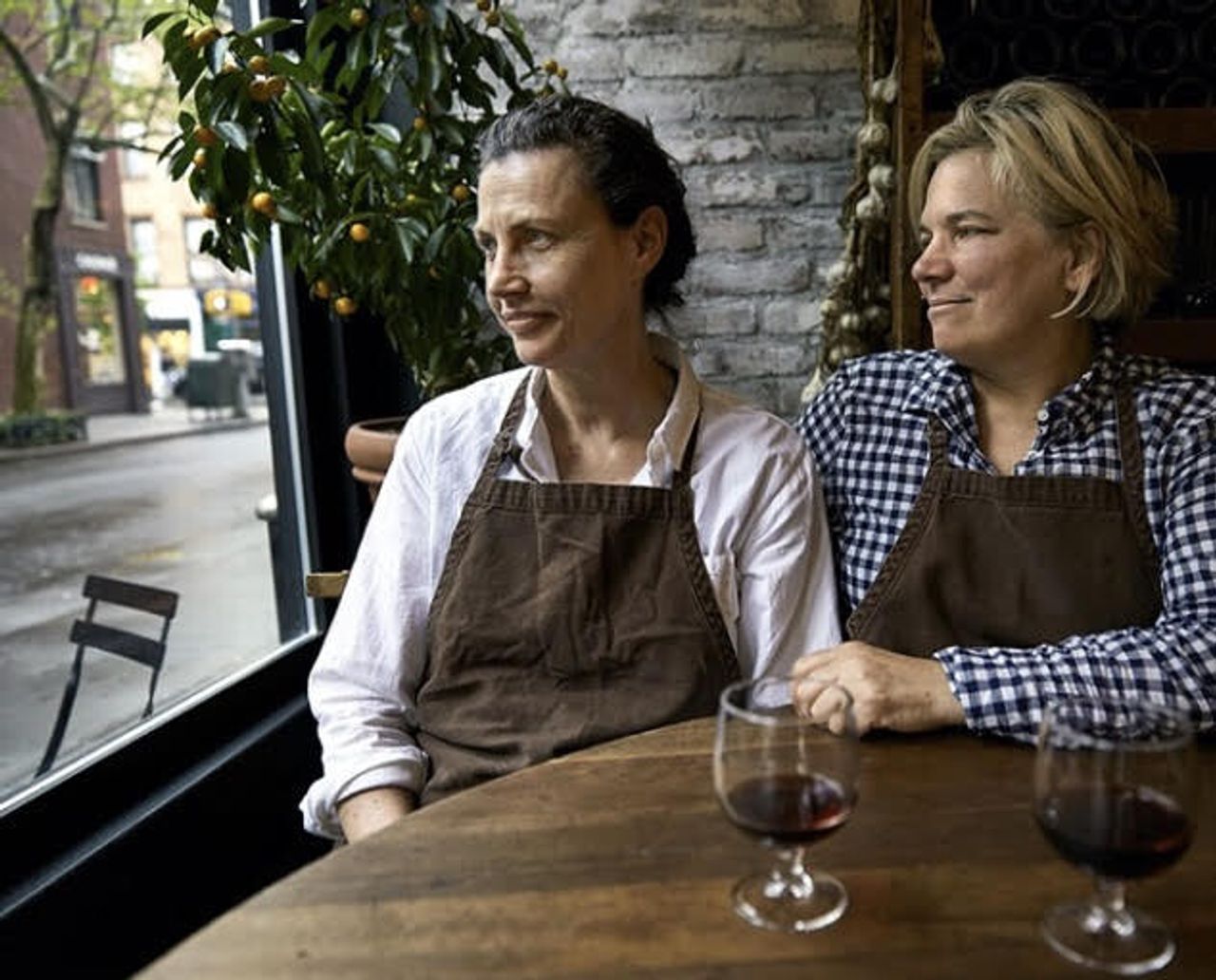 Sodi (left) and Williams at Via Carota. (Courtesy Rita Sodi)