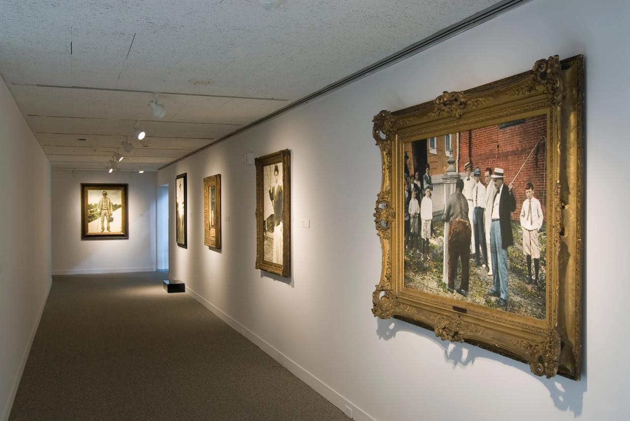 Installation view of Thomas’s show with Willie Cole, “Digging Deeper” (2009), at the Amistad Collection at the Wadsworth Atheneum Museum of Art. (Courtesy the artist)