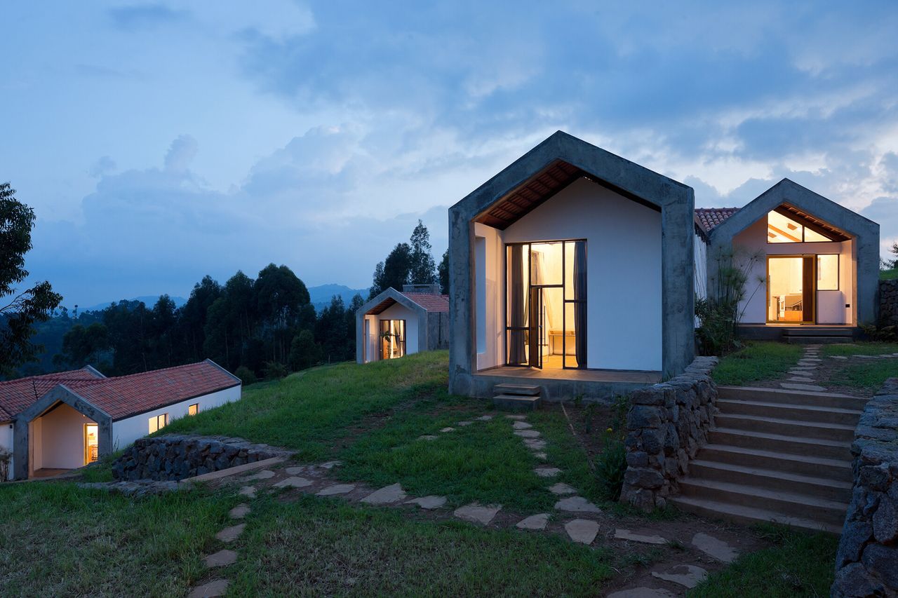 The doctors’ housing at the Butaro District Hospital in Rwanda, designed by MASS Design Group in 2011. (Photo: Iwan Baan. Courtesy MASS Design Group)