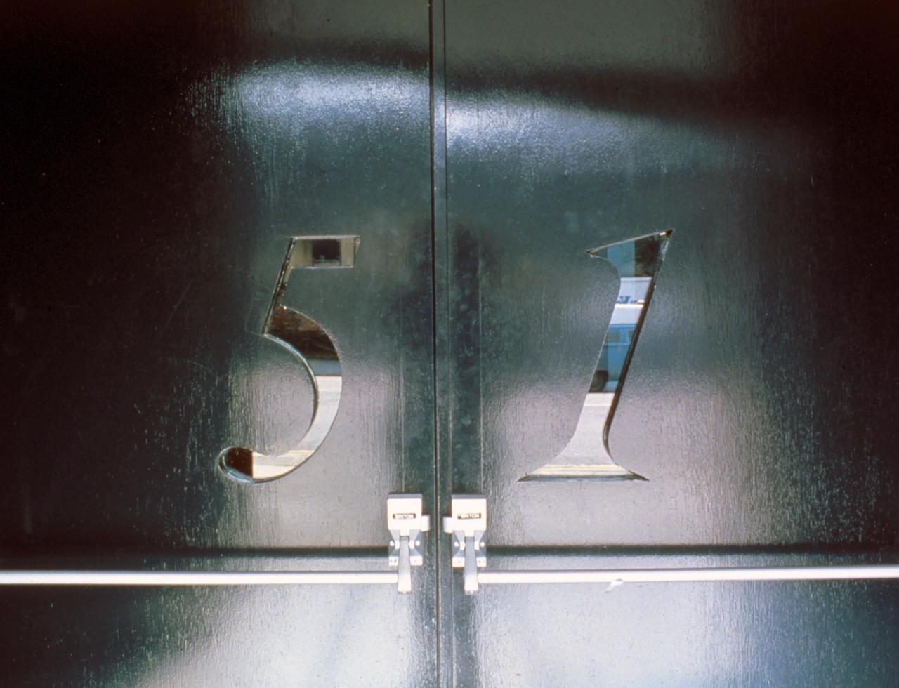 The entrance doors of FAC51 / The Haçienda. (Courtesy Ben Kelly Design)