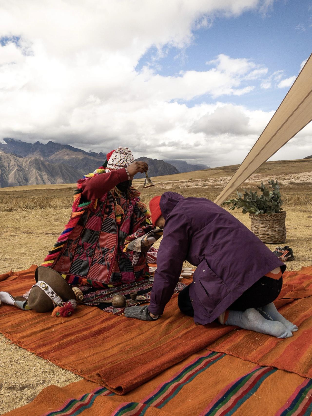 Touhami (right) participating in a traditional ceremony during his travels. (Courtesy Ramdane Touhami)
