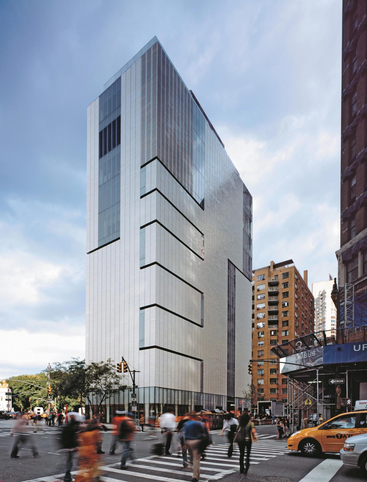 The exterior of the Museum of Arts and Design (2008) in New York, designed by Allied Works. (Photo: Jeremy Bitterman. Courtesy Allied Works)