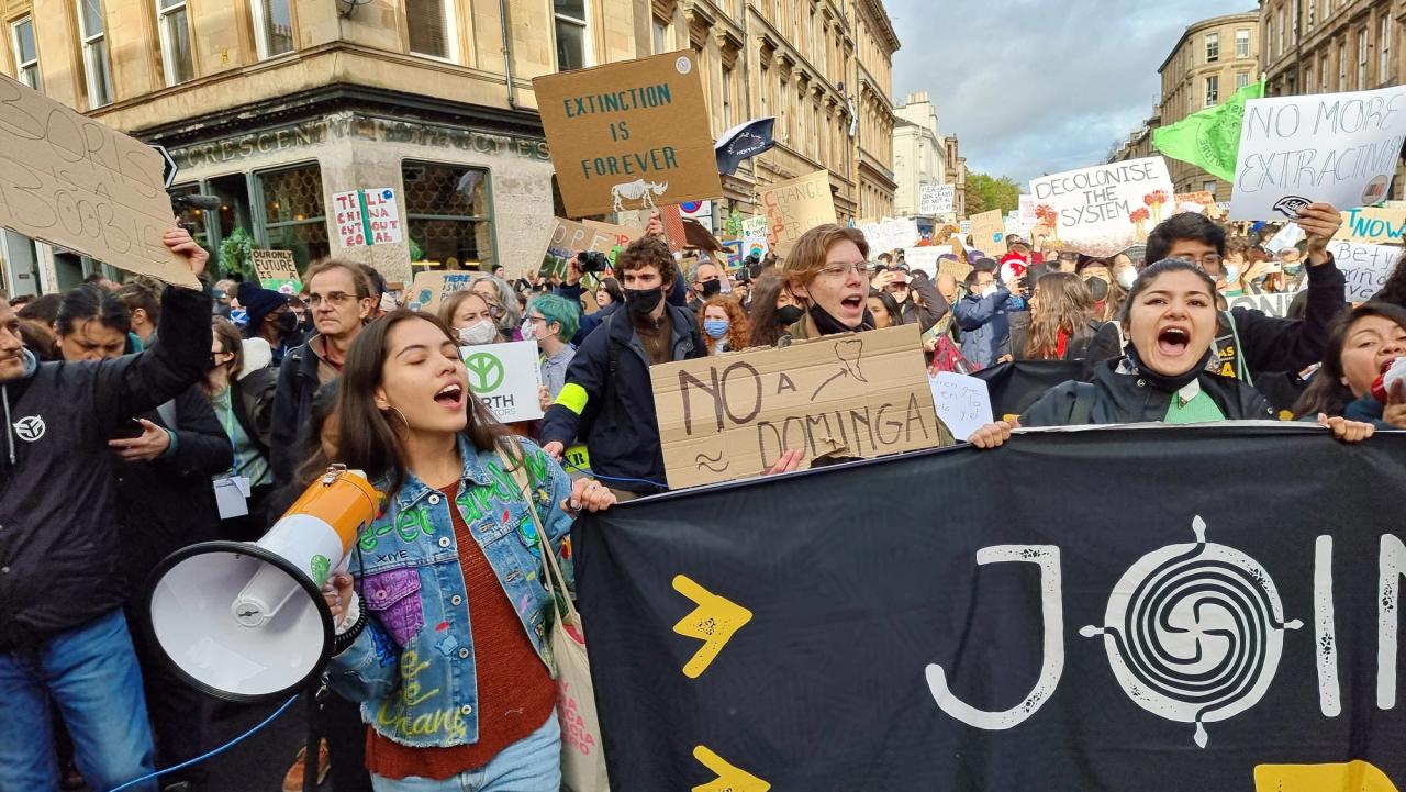Bastida at the Fridays for Future march during COP26. (Courtesy Xiye Bastida)