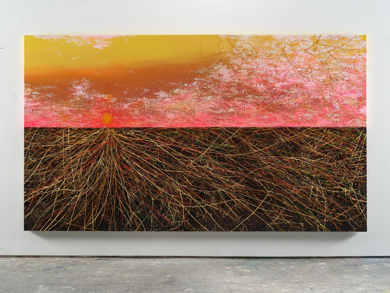 “Tokyo Sunrise” (2022), one of the works in Parlá’s series “Ciclos: Blooms of Mold” (2022). (Courtesy the artist)