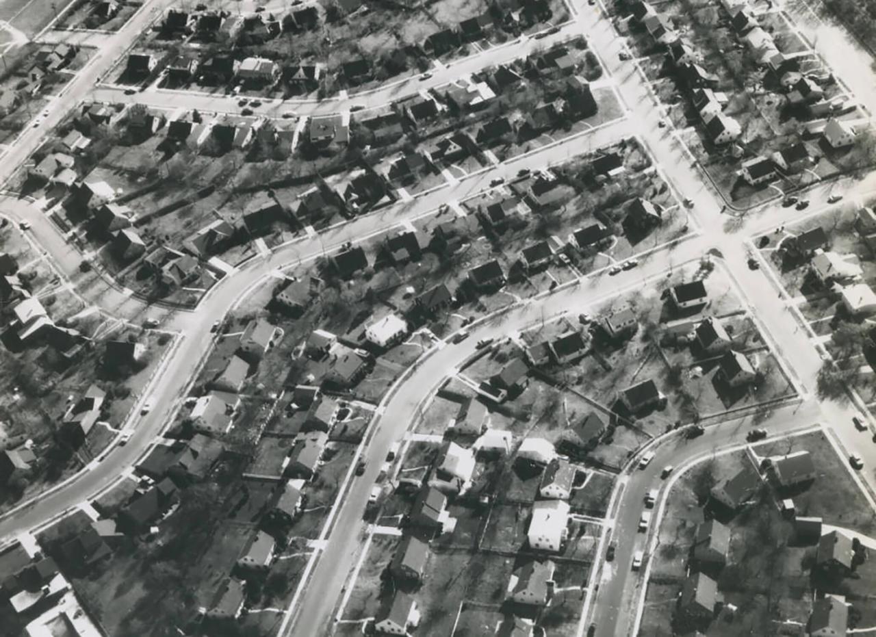 An aerial view of Levittown in the 1950s. (Courtesy Levittown History Collection)