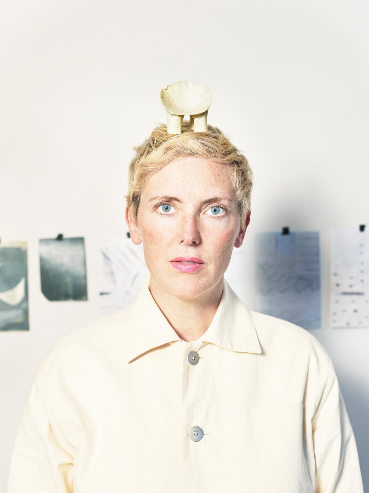 Toogood with a model of the Roly Poly chair. (Courtesy Faye Toogood)