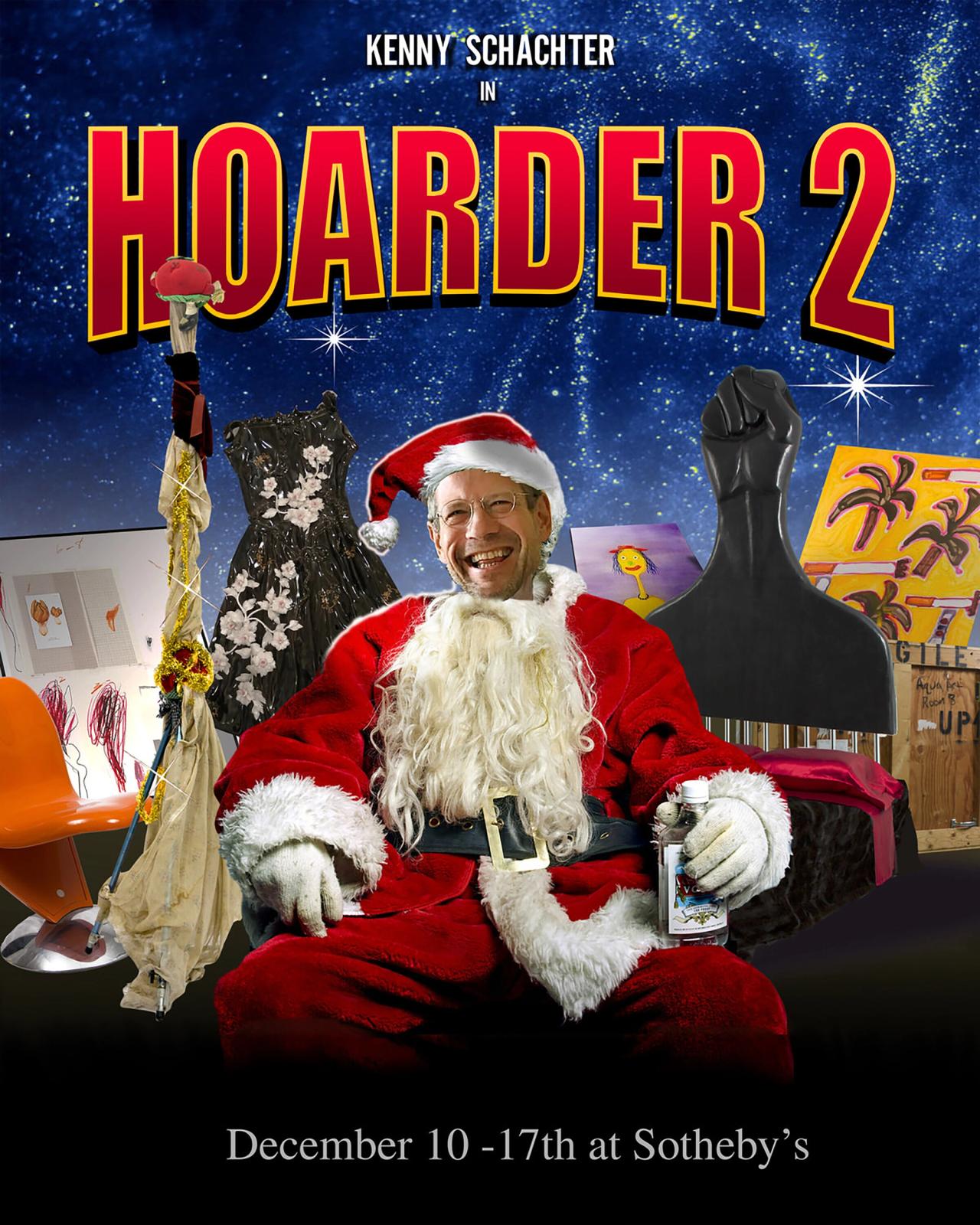 Fake advertisements made by Schachter for his sale “The Hoarder: Part II” at Sotheby’s. (Courtesy Kenny Schachter)