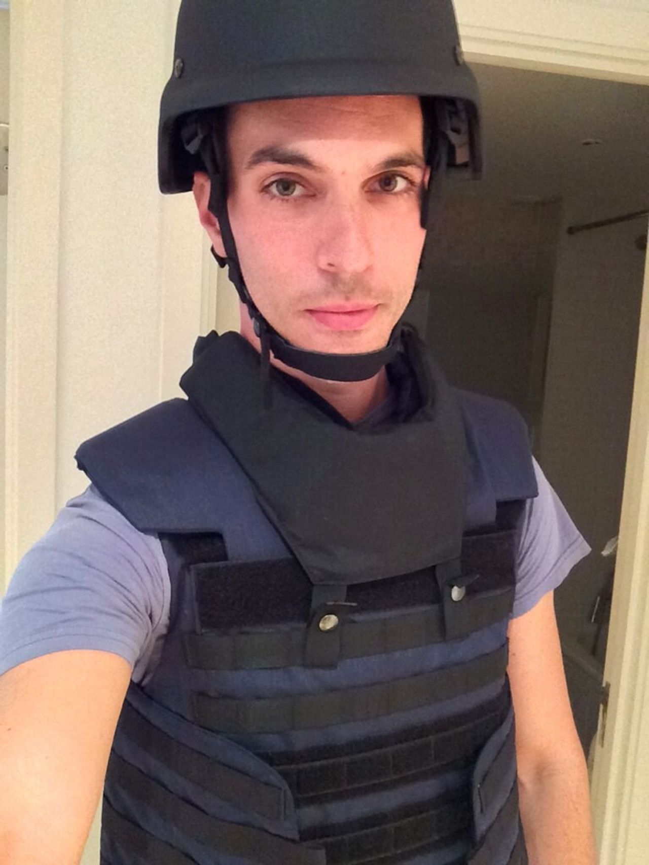 Shapiro wearing body armor while reporting from Eastern Ukraine in 2014. (Courtesy Ari Shapiro)