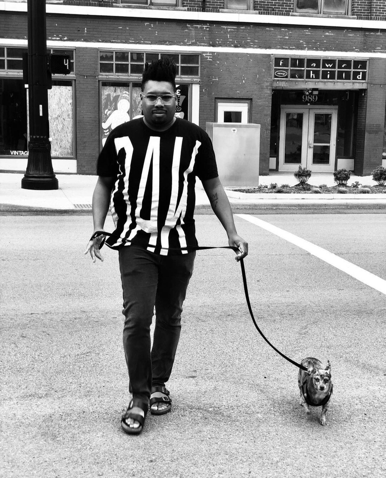 Jones with his dog, Caesar. (Courtesy Saeed Jones)