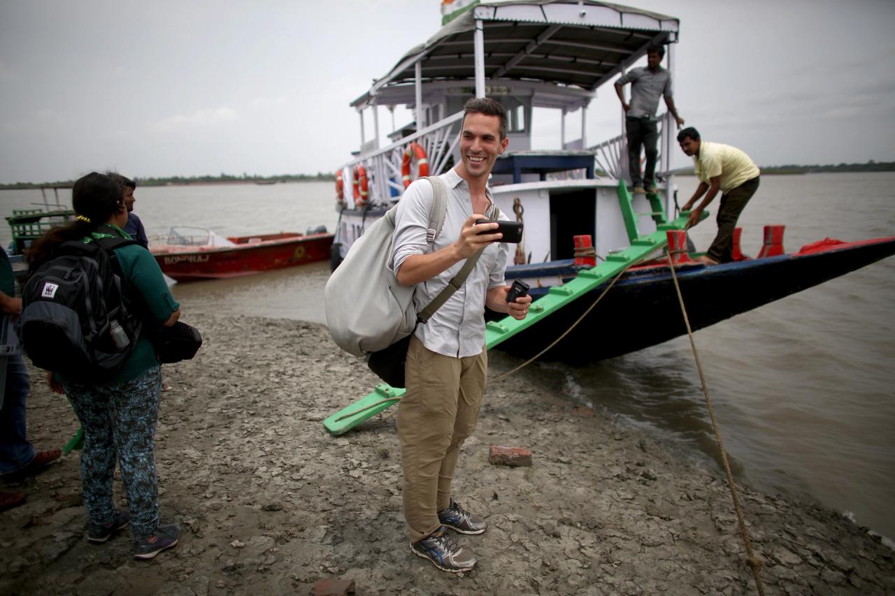 Shapiro while reporting from the Sundarbans in India. (Courtesy Ari Shapiro)