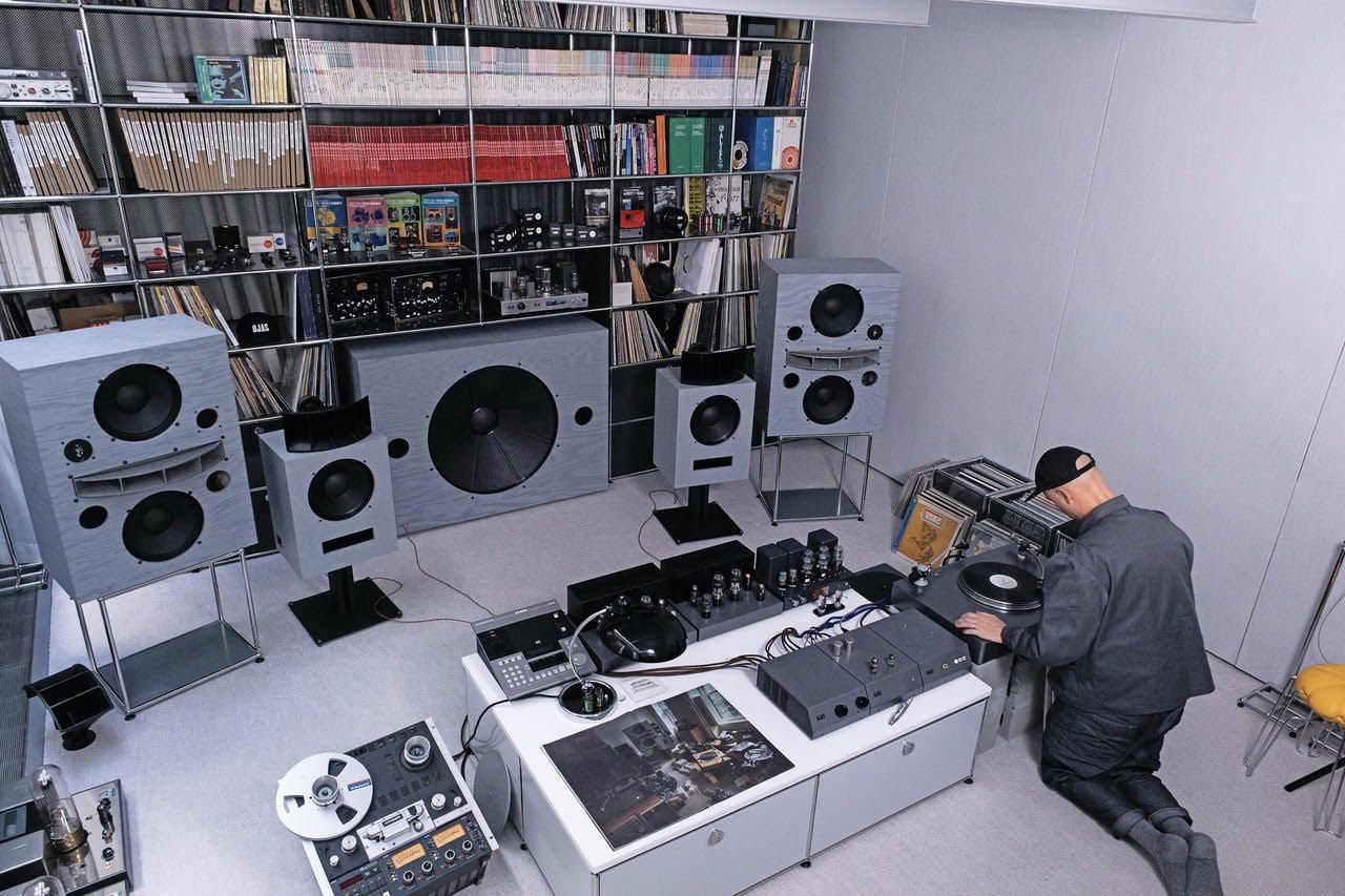 Turnbull playing a record on one of his sound systems for his company Ojas. (Courtesy Devon Turnbull)