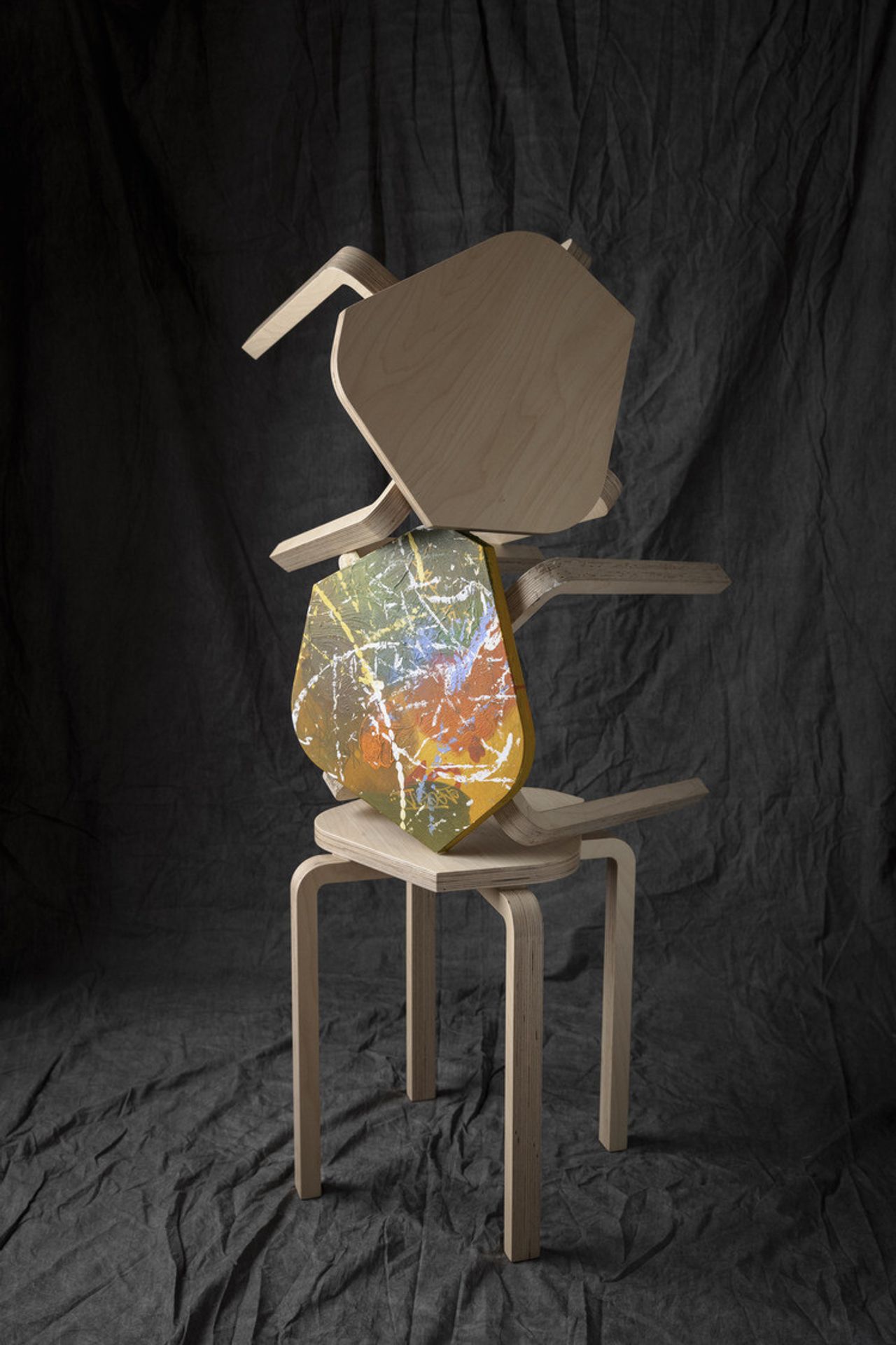 The Petal Stool and Table Set designed by Snøhetta for Parlá’s “It’s Yours” exhibition. (Courtesy Snøhetta)