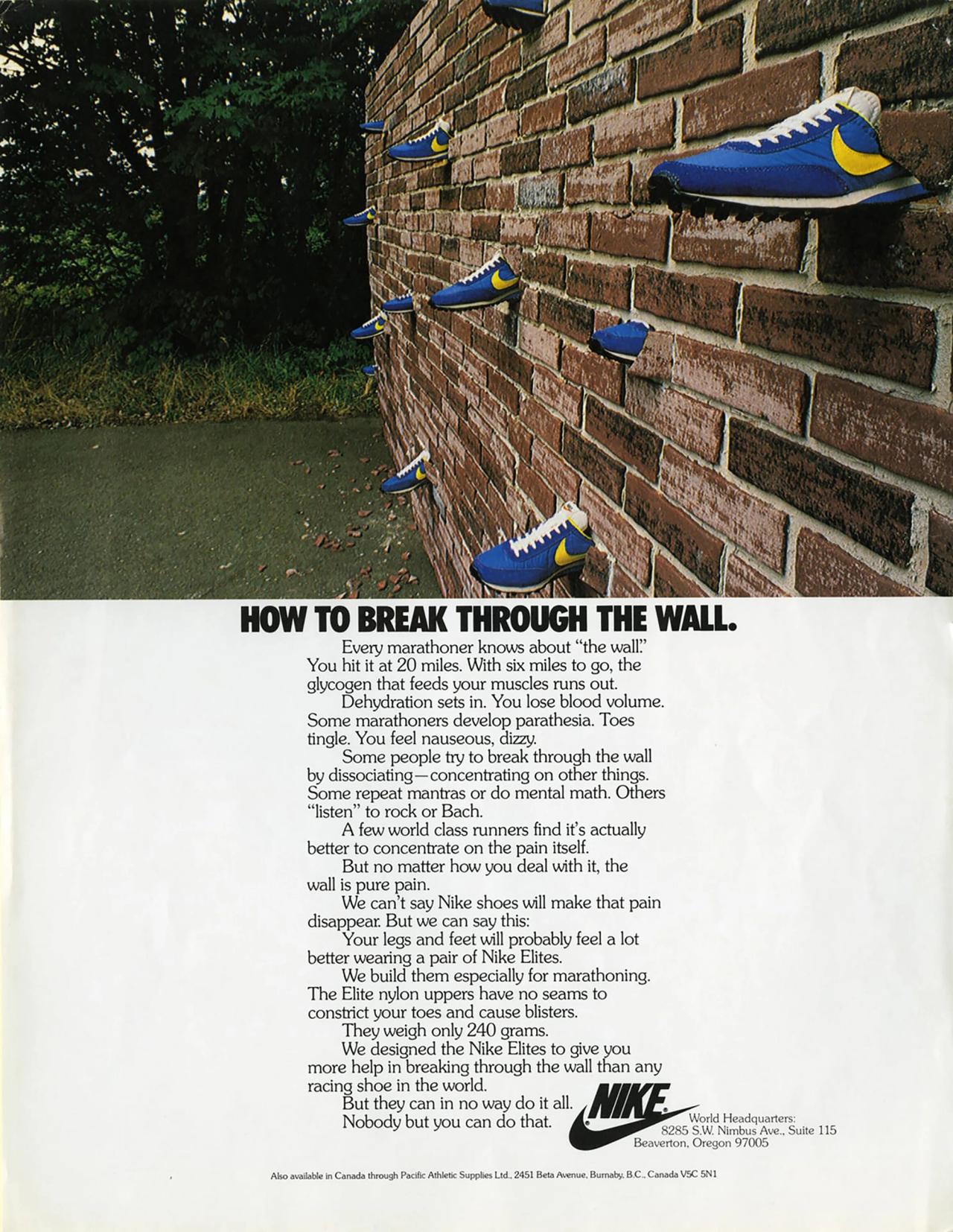 A 1977 print ad for the Nike Elite running shoe. (Courtesy Nike)