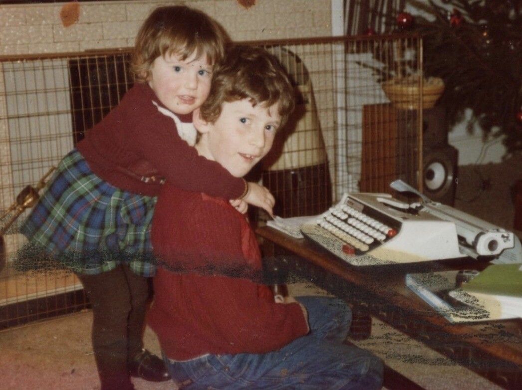 Burkeman as a child with his sister. (Courtesy Oliver Burkeman)