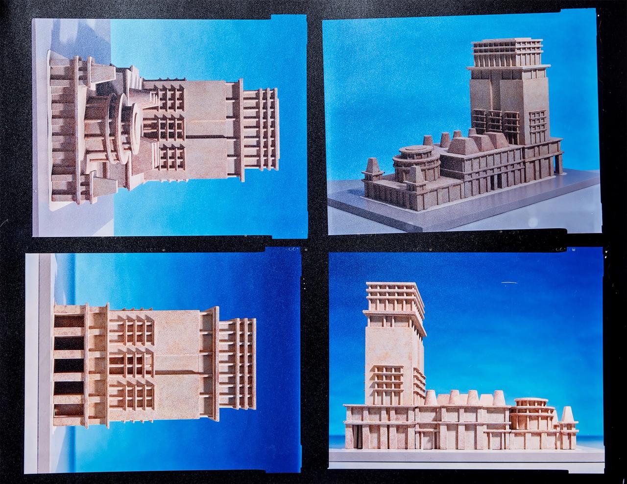 A model Hoke built for a client based in Obihiro, Japan. From Michael Graves’s Princeton studio, they would often take models outside to look at them under natural daylight and study the play of light, shadow and form. (Courtesy John Hoke)