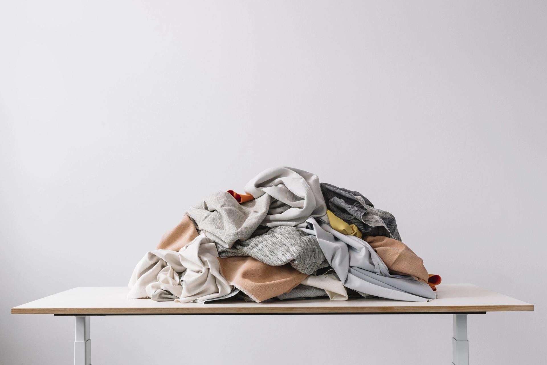 An image from Kvadrat’s “Really” project, a no-waste concept for office tabletops using a high-quality circular engineered material. (Courtesy Kvadrat)