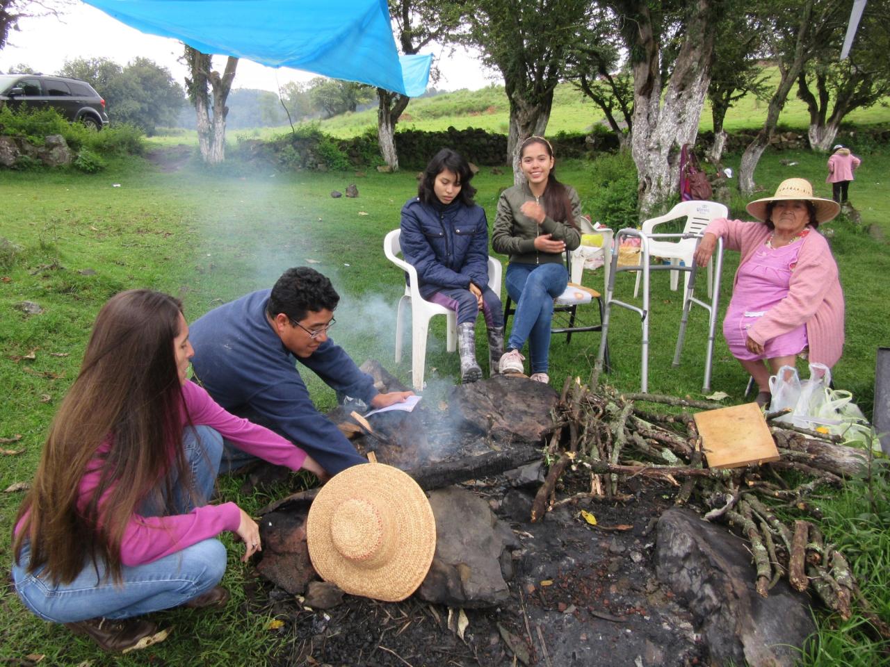 Bastida, second from right, with her family. (Courtesy Xiye Bastida)