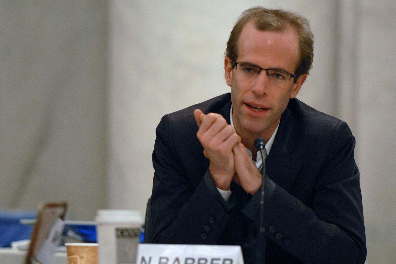 Barber speaking as part of the President’s Council on Physical Fitness, Sports and Nutrition in 2014. (Courtesy Dan Barber)