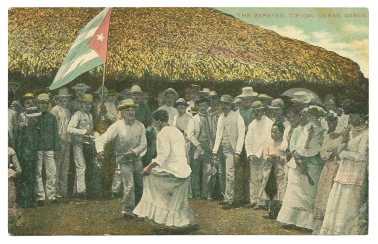 A postcard depicting a Cuban dance, as featured in Vintage Postcards from the African World (2020) by Jessica B. Harris. (Courtesy the University Press of Mississippi)