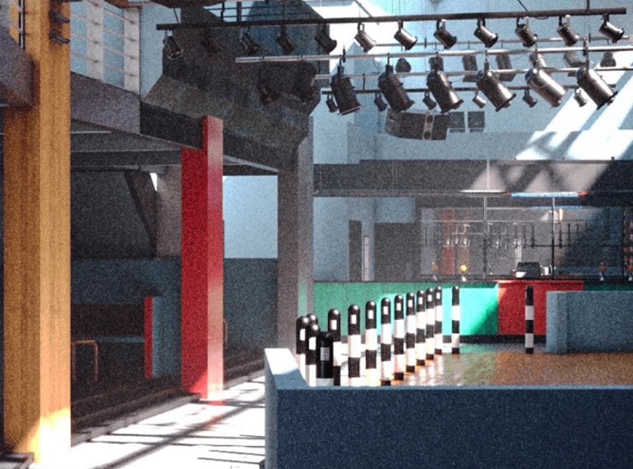 The inside of FAC51 / The Haçienda. (Courtesy Ben Kelly Design)