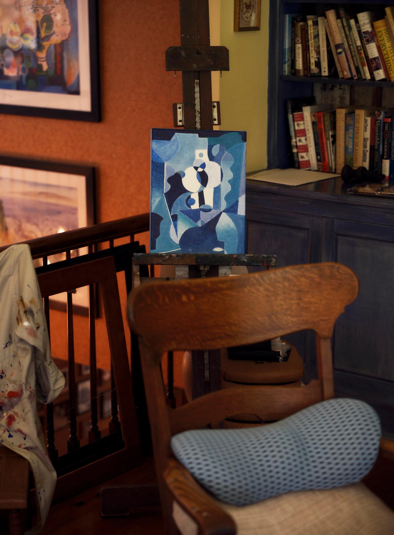A painting by Pépin at his home in Connecticut. (Photo: Matthew Harrington for The Slowdown)