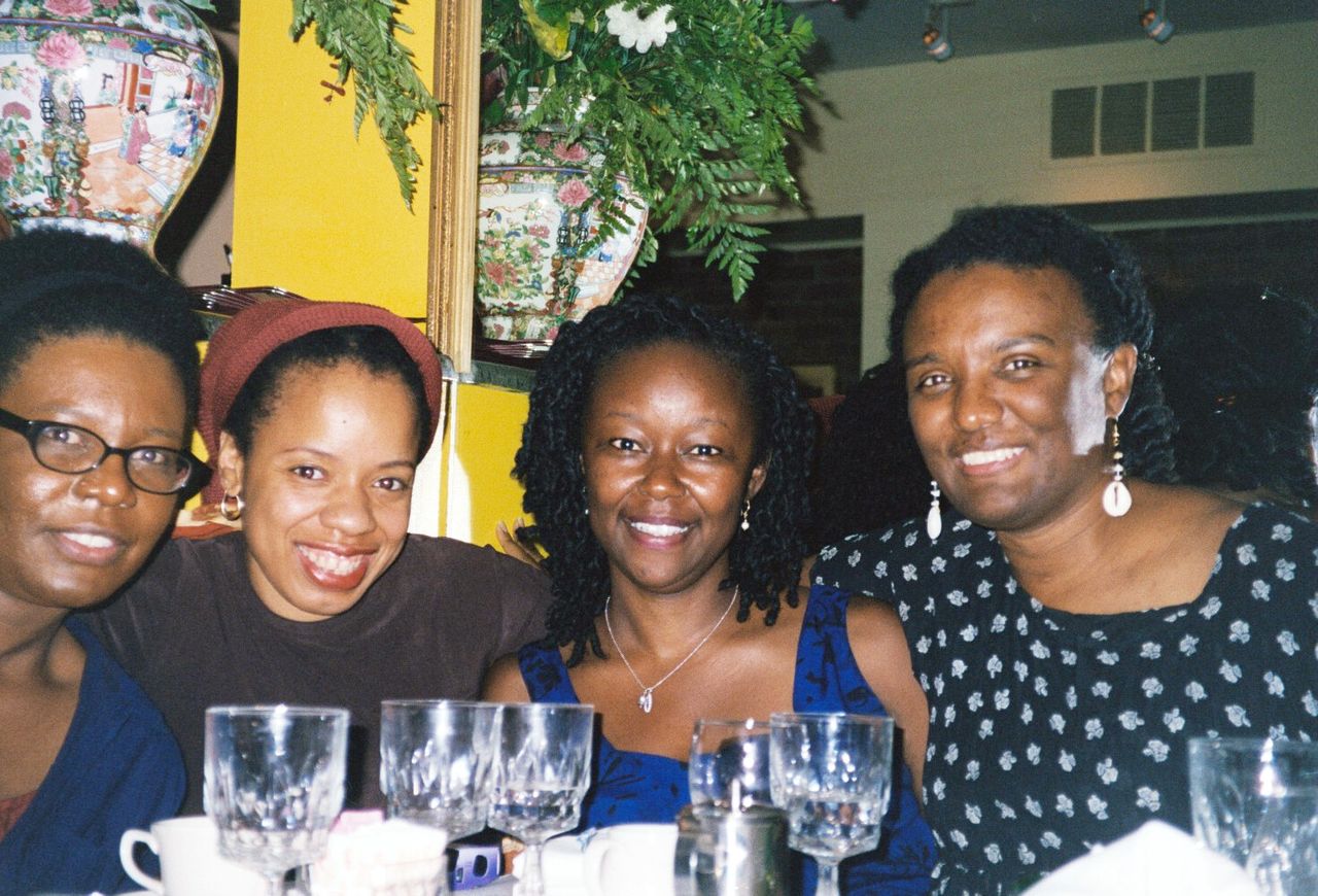 Rankine with her friends (from left) Tracie Morris, Farah Griffin, and Harryette Mullen in 2002. (Courtesy Claudia Rankine)