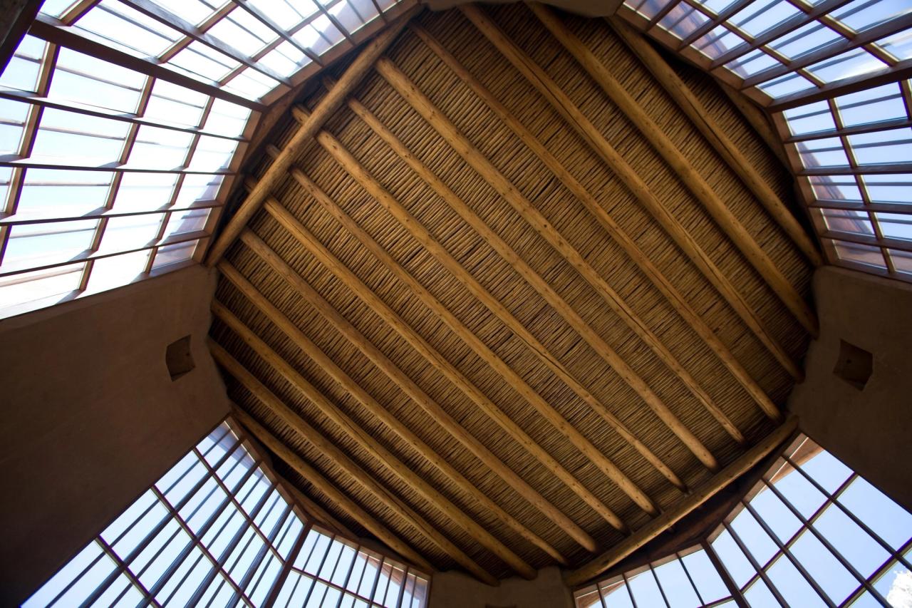 Interior view of Monastery of Christ in the Desert in Abiquiu, New Mexico, designed by George Nakashima in 1964. (Courtesy George Nakashima Woodworkers)