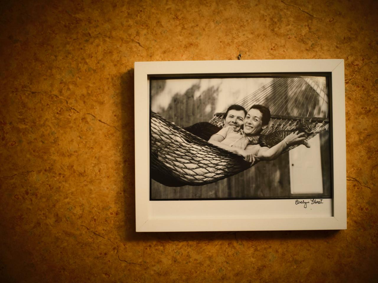 A framed photograph of Pépin with his wife, Gloria, in a hammock. (Photo: Matthew Harrington for The Slowdown)