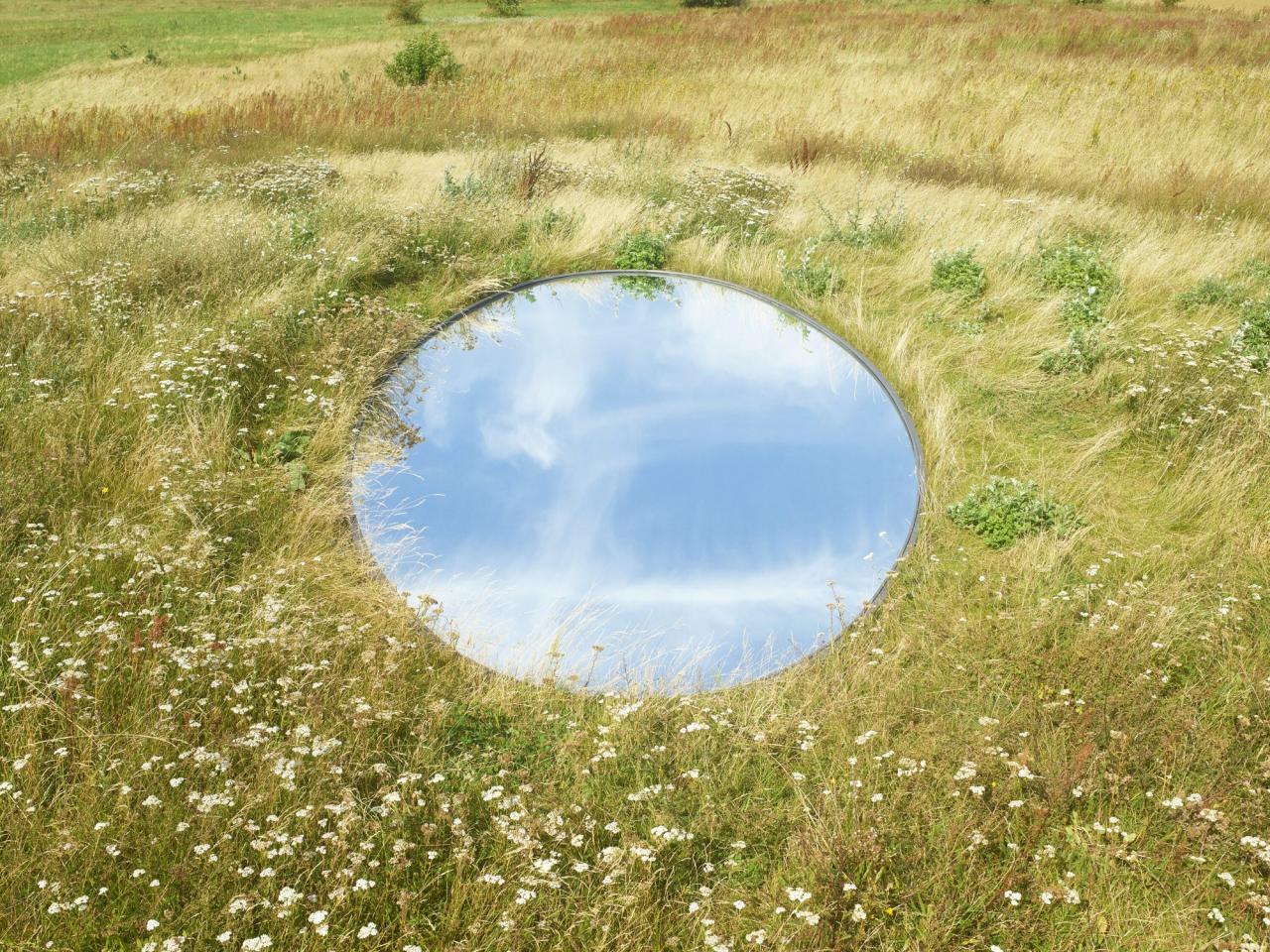 View of “Your Glacial Expectations,” an outdoor installation at the Kvadrat headquarters in Ebeltoft, Denmark, designed by architect Günther Vogt and artist Olafur Eliasson. (Courtesy Kvadrat)