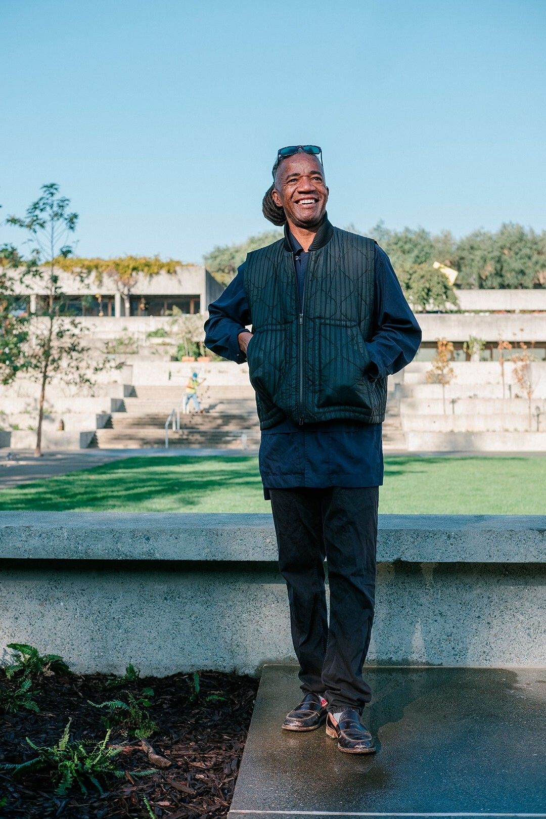 Hood at the Oakland Museum of California. (Courtesy Walter Hood and Architectural Digest)