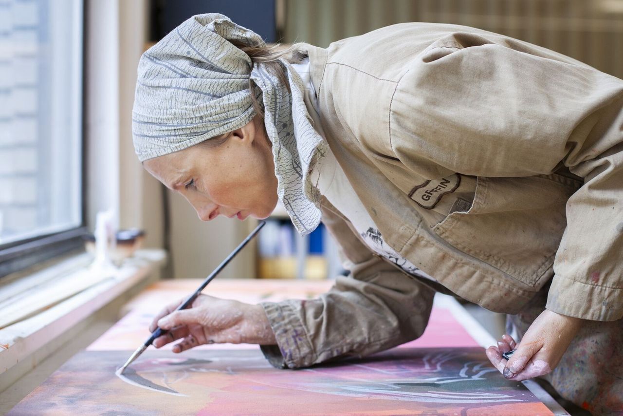 Henrot in the studio in 2023. (Photo: Maria Fonti)