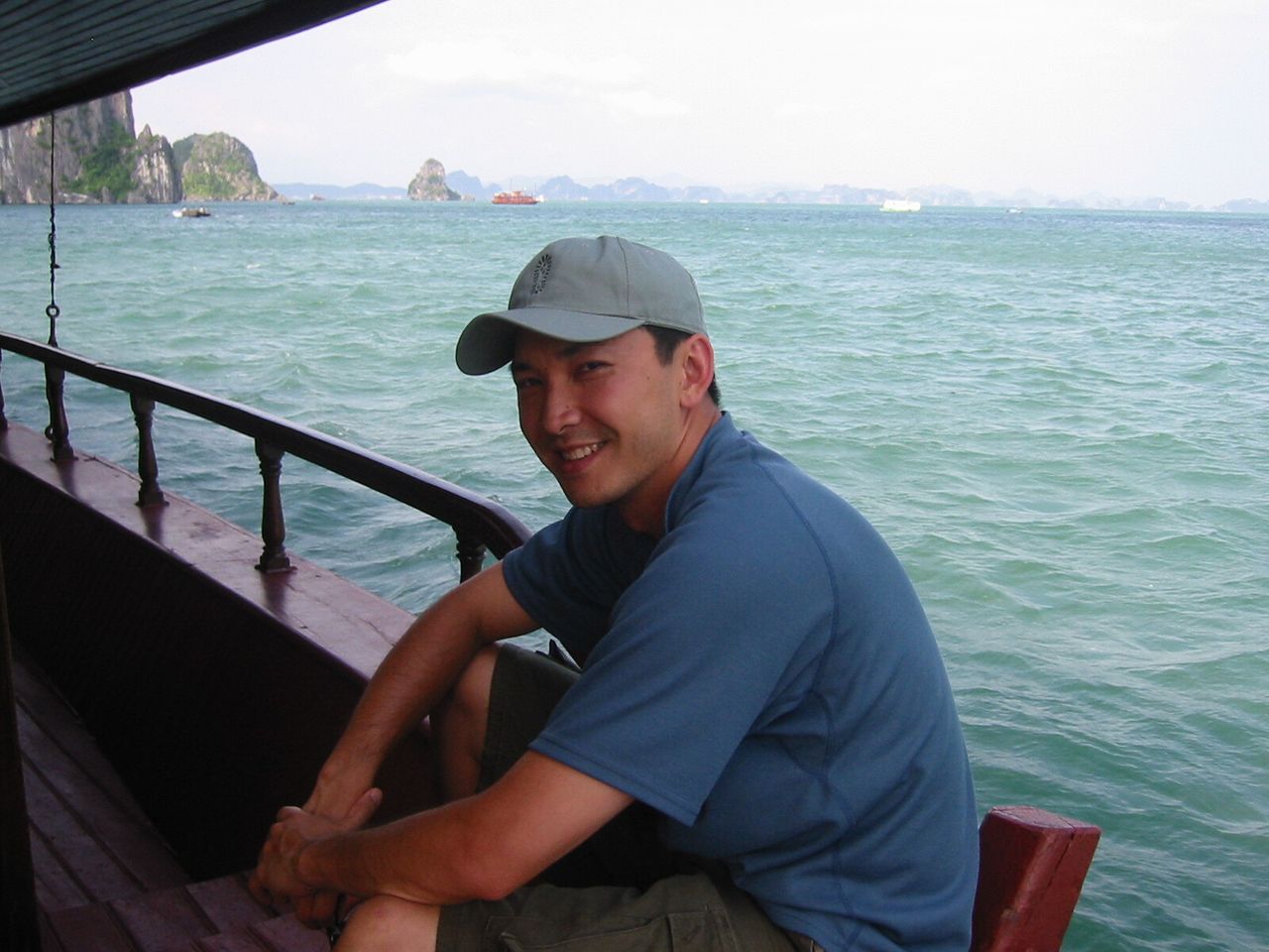 Nguyen in Hạ Long Bay on his first return trip to Vietnam in 2002. (Courtesy Viet Thanh Nguyen)