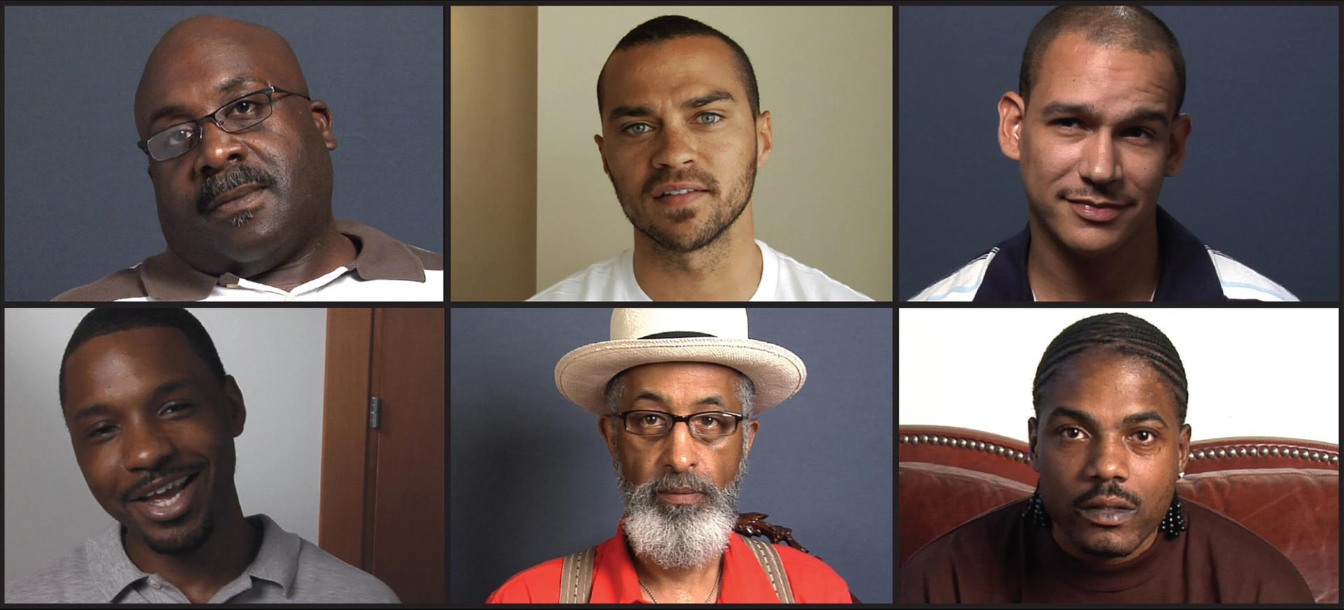 Stills from Thomas’s video installation “Question Bridge: Black Males” (2012). (Courtesy the artist)