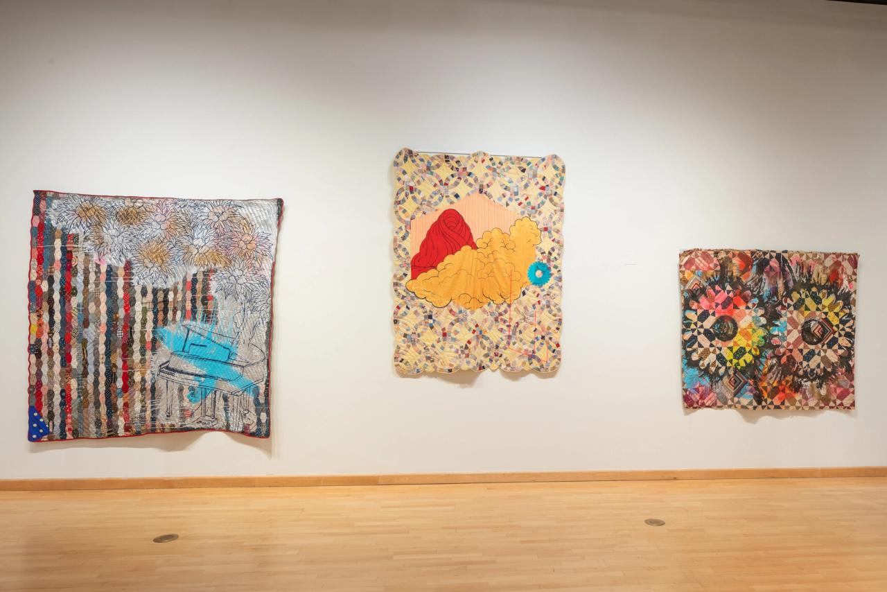 Installation view of “Sanford Biggers: Codeswitch” (2021) at the California African American Museum. (Photo: Elon Schoenholz. Courtesy CAAM)