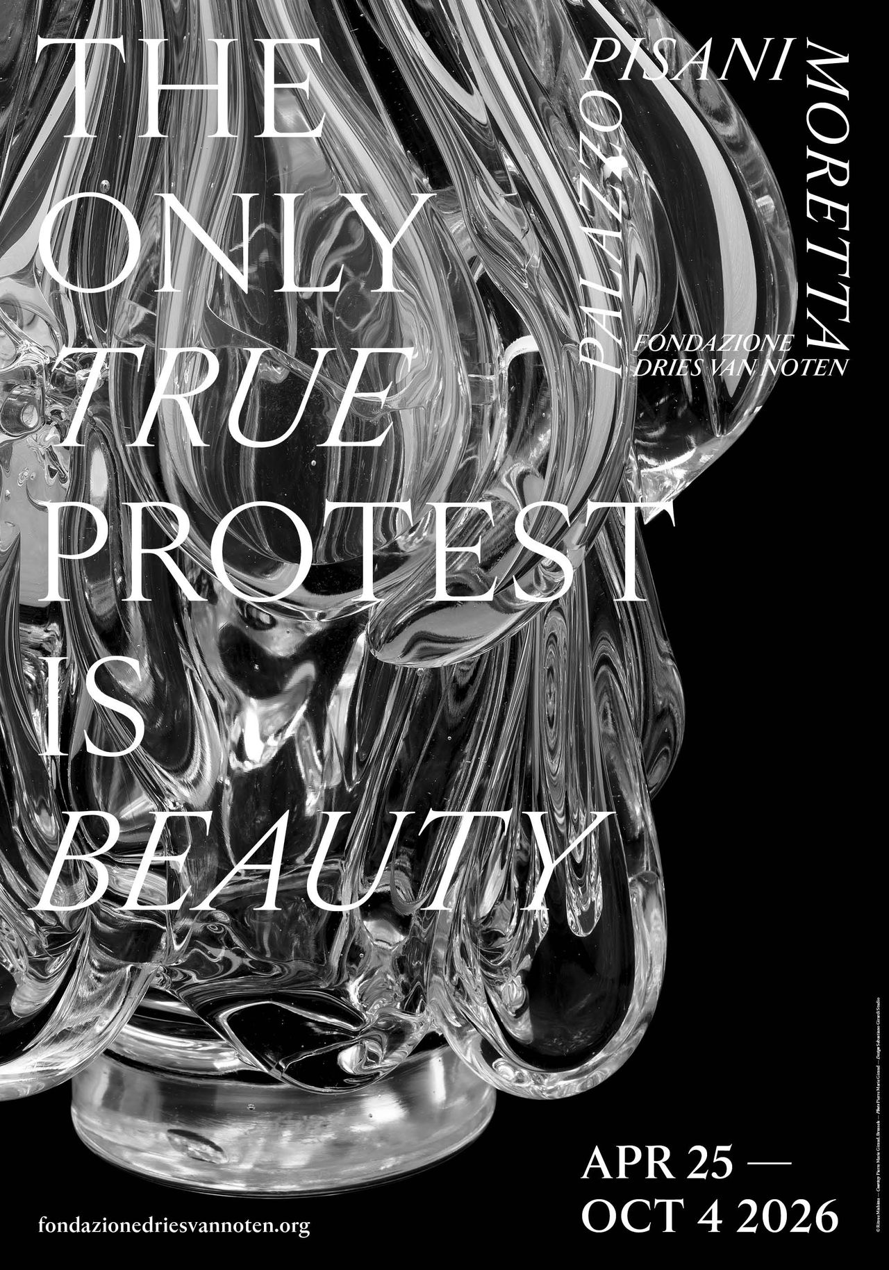 Poster for “The Only True Protest Is Beauty” exhibition. (Courtesy Fondazione Dries Van Noten)