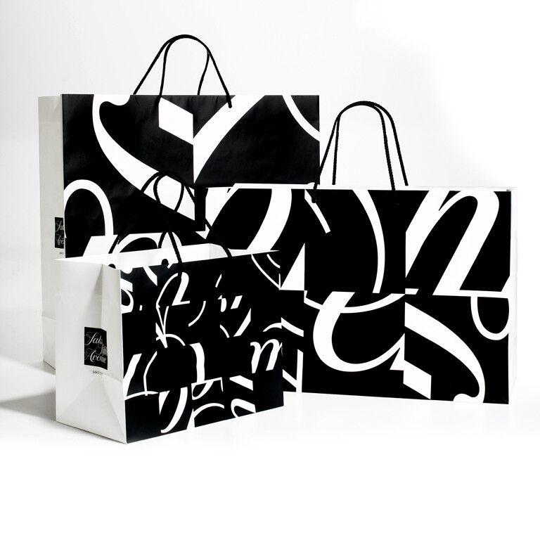 The Saks Fifth Avenue bags designed by Bierut and his team at Pentagram. (Courtesy Pentagram)