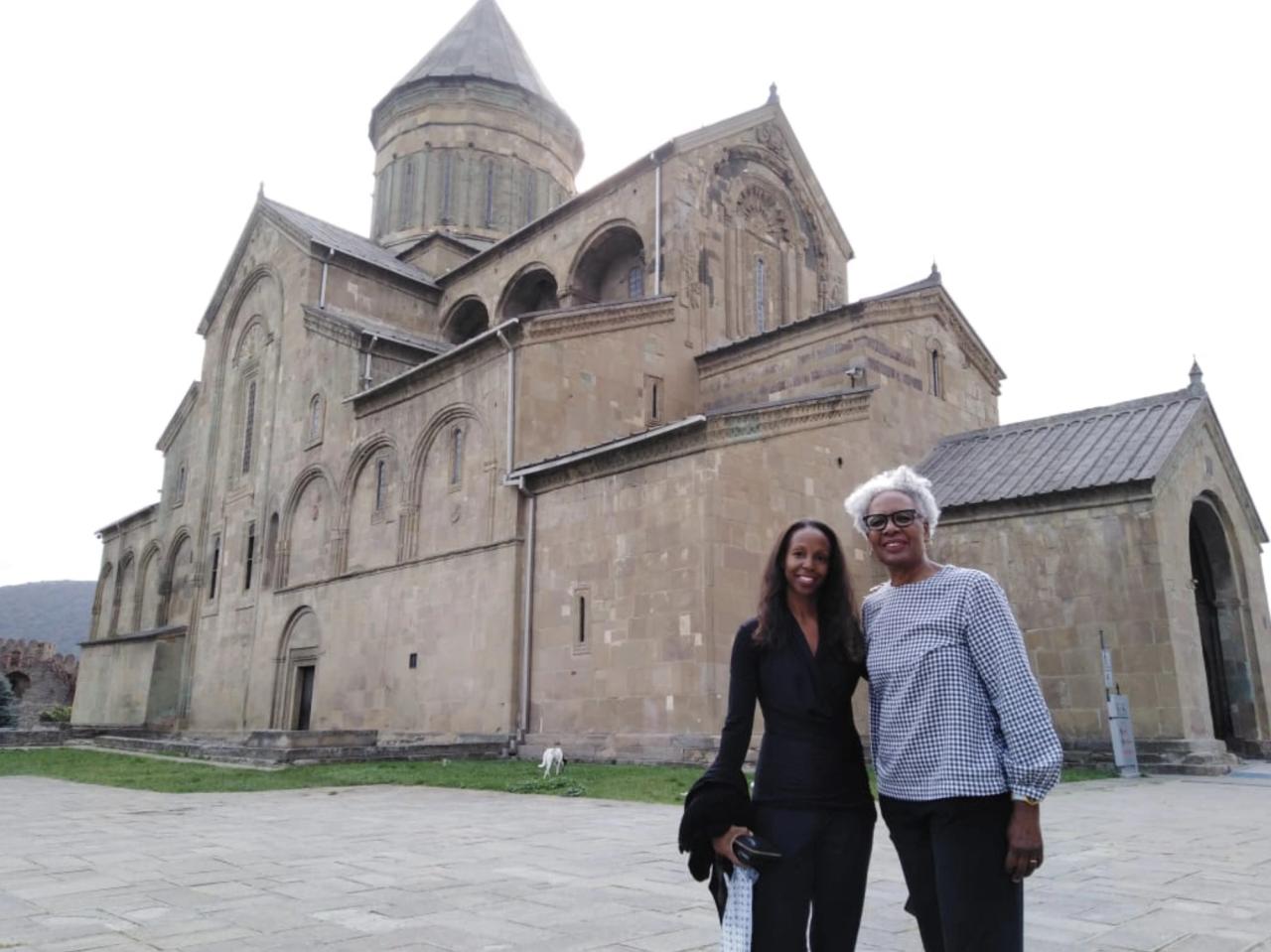 Lewis (left) during her travels to the Caucasus region with historian Nell Painter. (Courtesy Sarah Lewis)