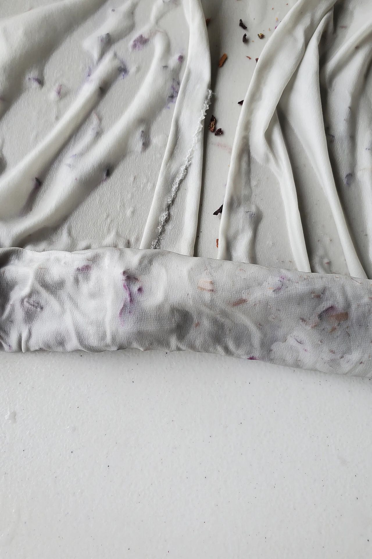 The dyeing process for Comey’s limited edition collection of 100% silk pieces, hand-dyed by Green Matters Natural Dye Company. (Courtesy Rachel Comey)