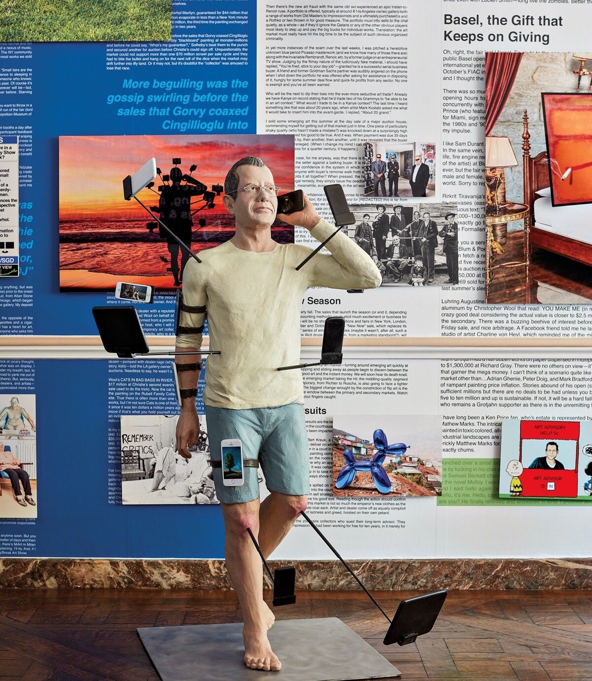 Schachter’s sculpture “Selfie Man” (2019). (Courtesy Kenny Schachter)