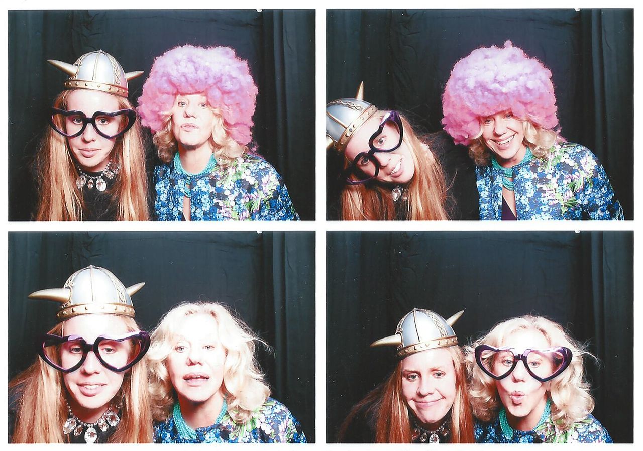 Jong-Fast and her mother, Erica, in a party photo booth together. (Courtesy Molly Jong-Fast)