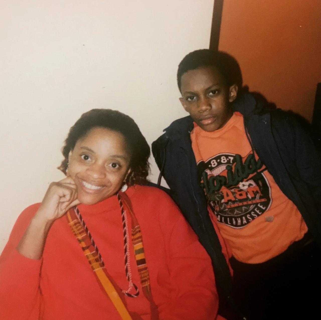 Thomas as a child with his mother. (Courtesy Hank Willis Thomas)